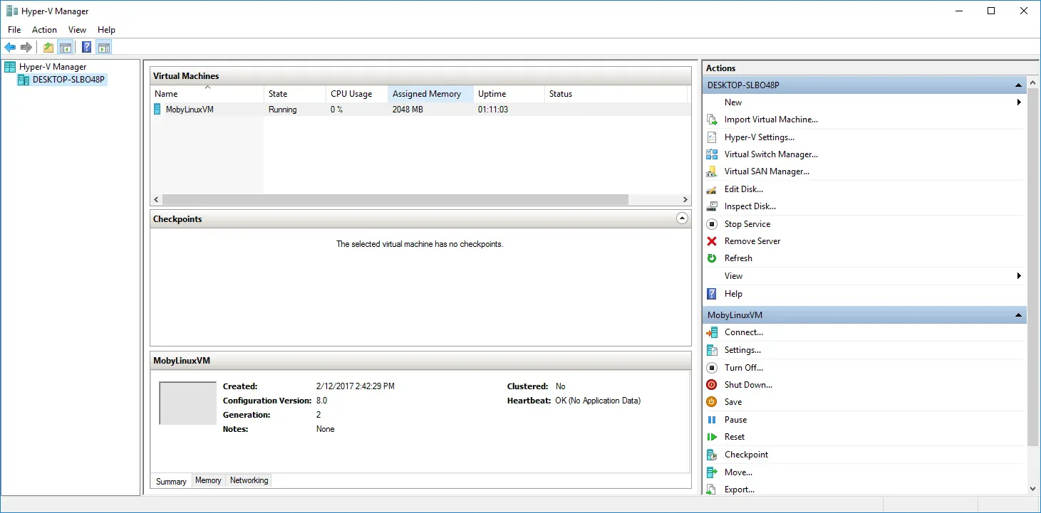 Hyper-V VM with Docker