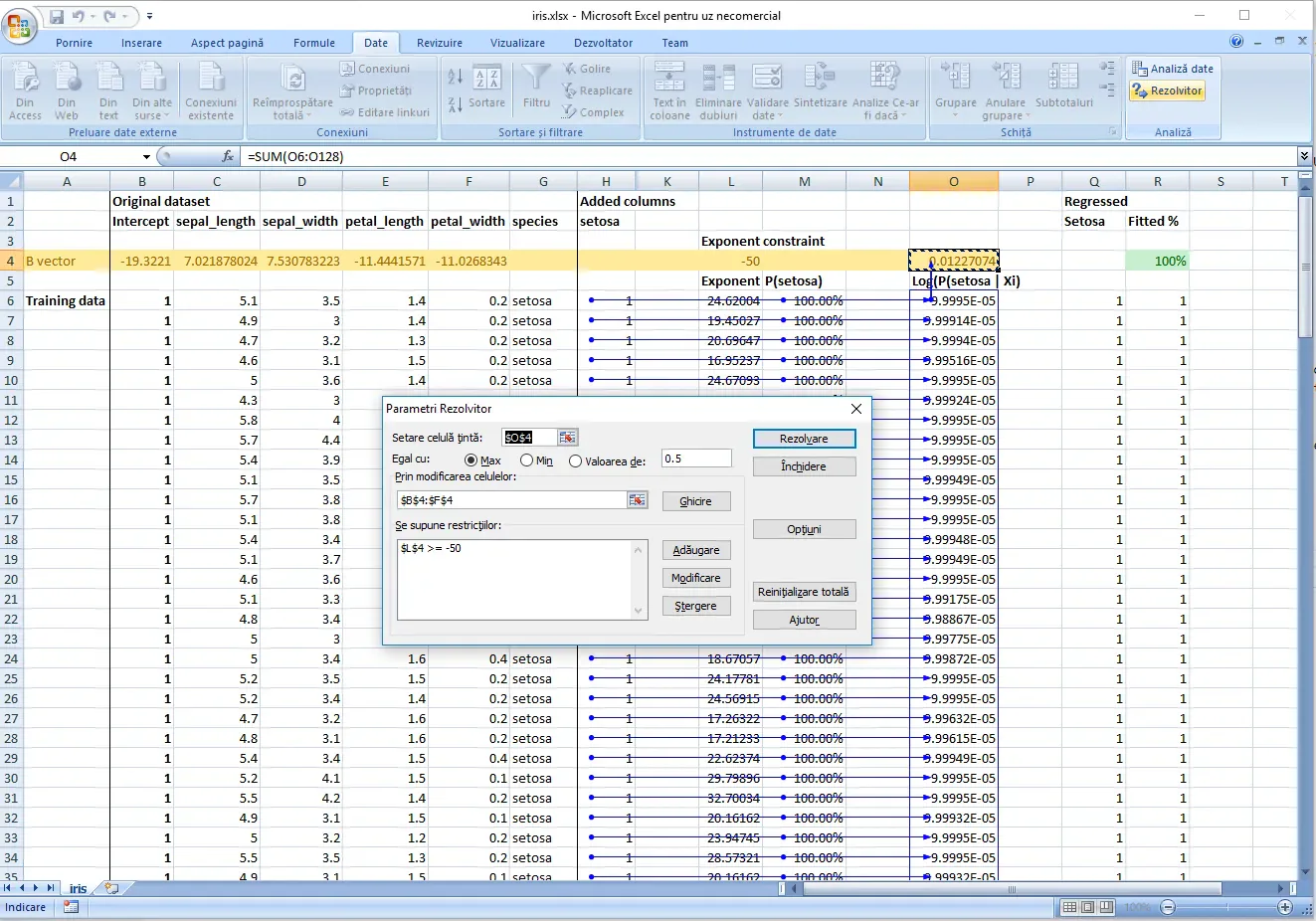 Solver Dialog